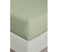 Bianca 200 Thread Count Cotton Percale Extra Deep Super King Fitted Sheet Sage Green