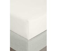 Bianca 200 Thread Count Cotton Percale Extra Deep Double Fitted Sheet Cream