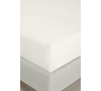 Bianca '200 Thread Count Cotton Percale' 32cm Depth Sheet in Cream | Size: Double Fitted Bianca Cream Double Fitted