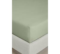 Bianca 200 Thread Count Cotton Percale Extra Deep Double Fitted Sheet Sage Green
