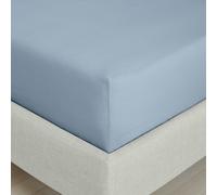Bianca 200 Thread Count Cotton Percale Extra Deep Fitted Sheet - Blue - Double