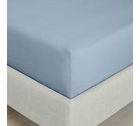 Bianca 200 Thread Count Cotton Percale Extra Deep Fitted Sheet - Blue - Single