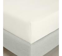 Bianca 200 Thread Count Cotton Percale Extra Deep Fitted Sheet - Cream - Single