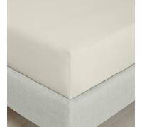 Bianca 200 Thread Count Cotton Percale Extra Deep Fitted Sheet - Natural - Single
