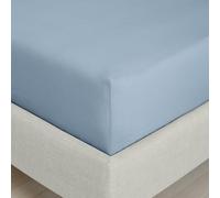 Bianca 200 Thread Count Cotton Percale Extra Deep Super King Fitted Sheet Blue