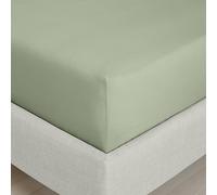 Bianca 200 Thread Count Cotton Percale Extra Deep Super King Fitted Sheet Sage Green