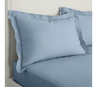Bianca 200 Thread Count Cotton Percale Oxford Pillowcase Pair Blue