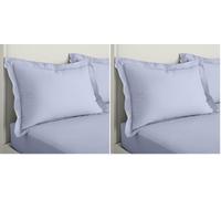 Bianca 200 Thread Count Cotton Percale Oxford Pillowcase Pair Lavender (Pack of 2)