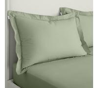 Bianca 200 Thread Count Cotton Percale Oxford Pillowcase Pair Sage Green