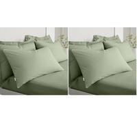 Bianca 200 Thread Count Cotton Percale Standard Pillowcase Pair Sage Green (Pack of 2)