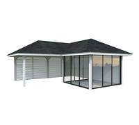 Bianca 211/511 (6x6m | 24.9m2) Corner Summer House With Sliding Doors And Louvre Walls (Double Glazing Available)