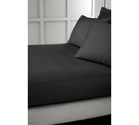 Bianca '400 Thread Count Cotton Sateen' 36cm Depth Sheet in Black | Size: King Fitted Bianca Black King Fitted