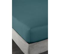 Bianca '400 Thread Count Cotton Sateen' 36cm Depth Sheet in Teal | Size: Double Fitted Bianca Teal Double Fitted
