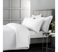 Bianca 400 Thread Count Cotton Sateen Emperor Duvet Cover Set with Pillowcases White