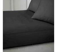 Bianca 400 Thread Count Cotton Sateen Fitted Sheet - Black - Double