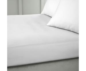 Bianca 400 Thread Count Cotton Sateen Fitted Sheet - White - Double