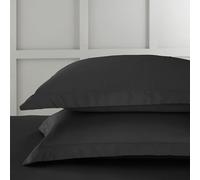 Bianca Oxford Pillowcase Pair 400 Thread Count Cotton Sateen 50x75cm (x2) Black