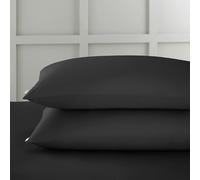 Bianca 400 Thread Count Cotton Sateen Standard Pillowcase Pair - Black - 50x75cm (x2)