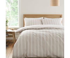 Bianca Ashford Striped Duvet Cover Cotton King Quilt Bedding Bed Set Natural New