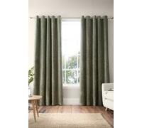 Bianca Fine Linens Attica Velvet Blackout 46X72 Inch Eyelet Curtains Two Panels Green