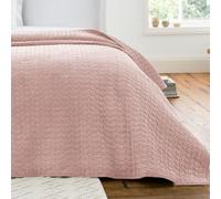 Bianca Attica Velvet Embroidered 240x260cm Bedspread Pink