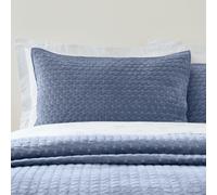 Bianca Attica Velvet Embroidered Pillow sham Pair Blue - Blue