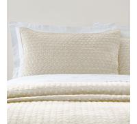 Bianca Attica Velvet Embroidered Pillow sham Pair Natural