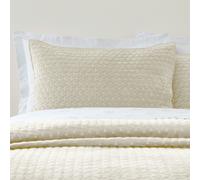 Bianca Attica Velvet Embroidered Pillow sham Pair Natural - Natural