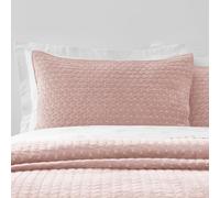 Bianca Attica Velvet Embroidered Pillow sham Pair Pink - Pink
