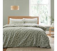 Bianca Bedding Shadow Leaves 200 Thread Count Cotton Reversible Double Duvet Cover Set With Pillowcases Green