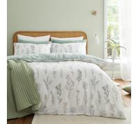 Bianca Bedding Wild Flowers 200 Thread Count Cotton Reversible Single Duvet Cover Set With Pillowcase Green
