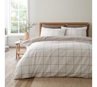 Bianca Brushed Regal Check Cotton Super King Duvet Cover Set Mole