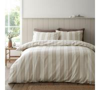 Bianca Brushed Regal Stripe Cotton Super King Duvet Cover Set Natural
