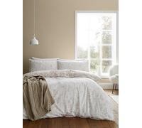 Bianca Brushed Floral Toile 100% Cotton Duvet Cover Set Natural