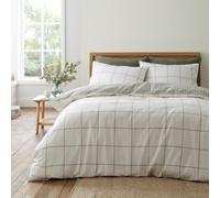 Bianca Brushed Regal Check Cotton King Duvet Cover Set Green