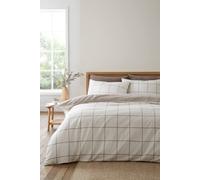 Bianca Brushed Regal Check Cotton Super King Duvet Cover Set Mole