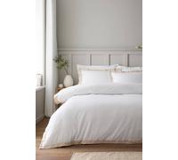 Bianca Brushed Tailored Cotton King Duvet Cover Set White/Natural