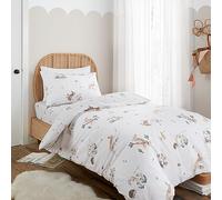 Bianca Bunny Rabbit Friends Cotton Single Duvet Cover Set with Pillowcase White
