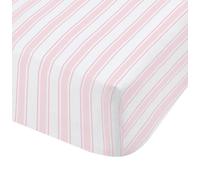 Check and Stripe Fitted Sheet Pink Double