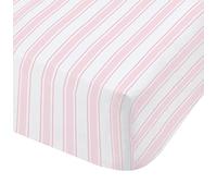 Bianca Check and Stripe Cotton Double Fitted Sheet Pink