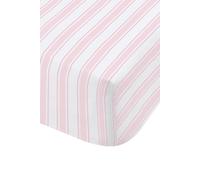 Bianca 'Check & Stripe' Cotton Fitted Sheet in Pink | Size: Single Fitted Bianca Pink Single Fitted