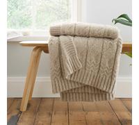 Bianca Cosy Soft Cable Knit 130X170Cm Blanket Throw Natural