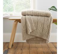 Bianca Cosy Soft Cable Knit 130x170cm Blanket Throw Natural
