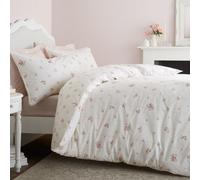 Bianca Vintage Rosebud Lace 200 Thread Count King Duvet Set Cream | Reversible