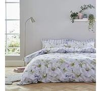 Bianca Cotton Soft Arctic Poppy Green Duvet Cover Set 200 x 220 + 50 x 80 (2) and Fitted Sheet 140 x 200 cm White, Cotton, 200x220+50x80(2)+140x200