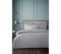 Bianca 180 Thread Count Egyptian Cotton Duvet Cover Set Silver Grey - Single - Silver Grey