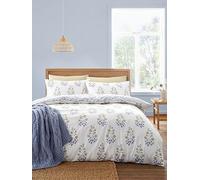 Bianca Eloise Floral 230TC 100% Cotton Reversible Duvet Cover Bedding Set Blue