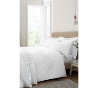 Bianca Duvet Cover Set Embroidery Floral 200 Thread Count Cotton with Pillowcases King White