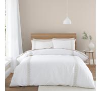 Bianca Embroidery Leaf 180 Thread Count Cotton King Duvet Cover Set with Pillowcases Natural