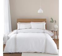 Bianca Embroidery Leaf Duvet Cover Set Double Natural